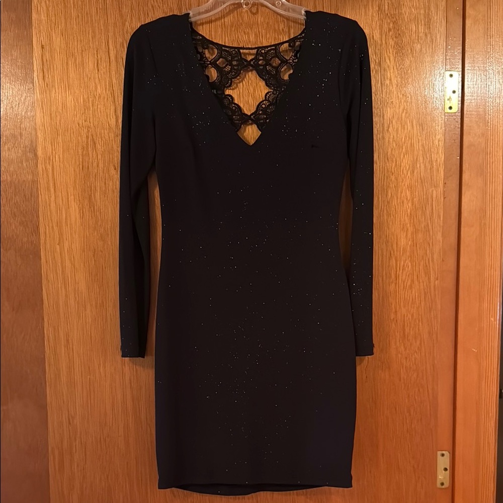 Elegant Black Lace-Back Dress